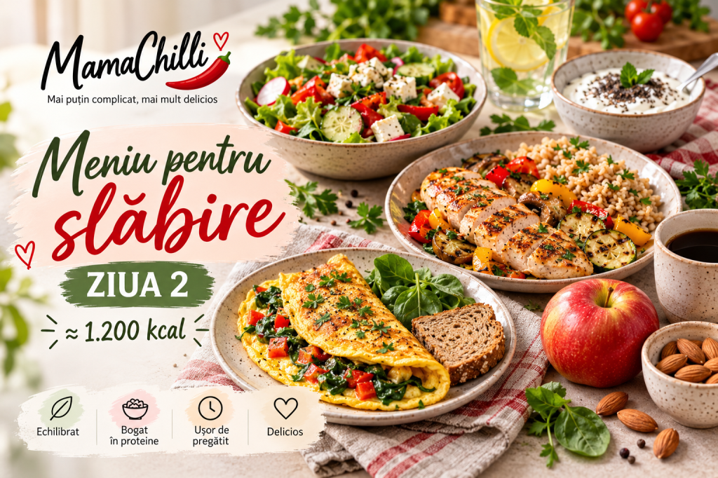 Meniu pentru slăbire – Ziua 2: aproximativ 1200&nbsp;kcal